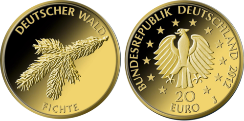 1/8 Oz Gold, 20 Euro "Fichte" 2012
