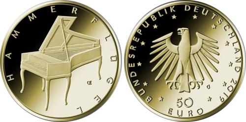 1/4 Oz Gold, 50 € "Hammerflügel" 2019